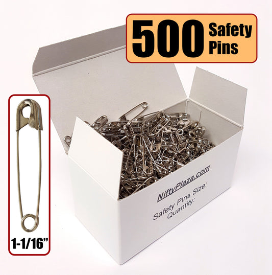 NiftyPlaza Extra Large Safety Pins, Size 2 Inch, 200 Safety Pins, Heav –