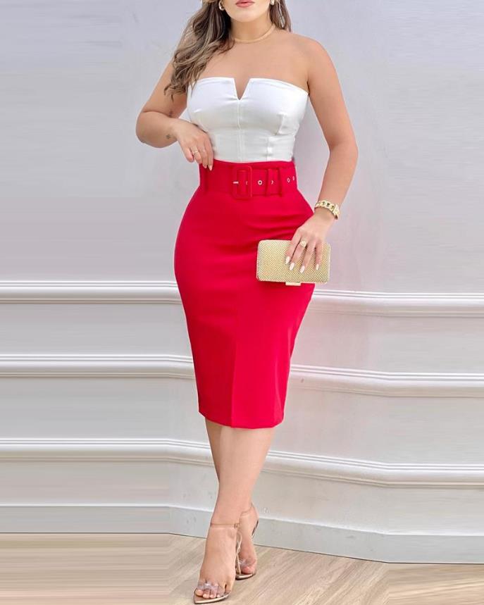 2023 Summer Women's New Dress Fashion Sexy Sleeveless Square Neck