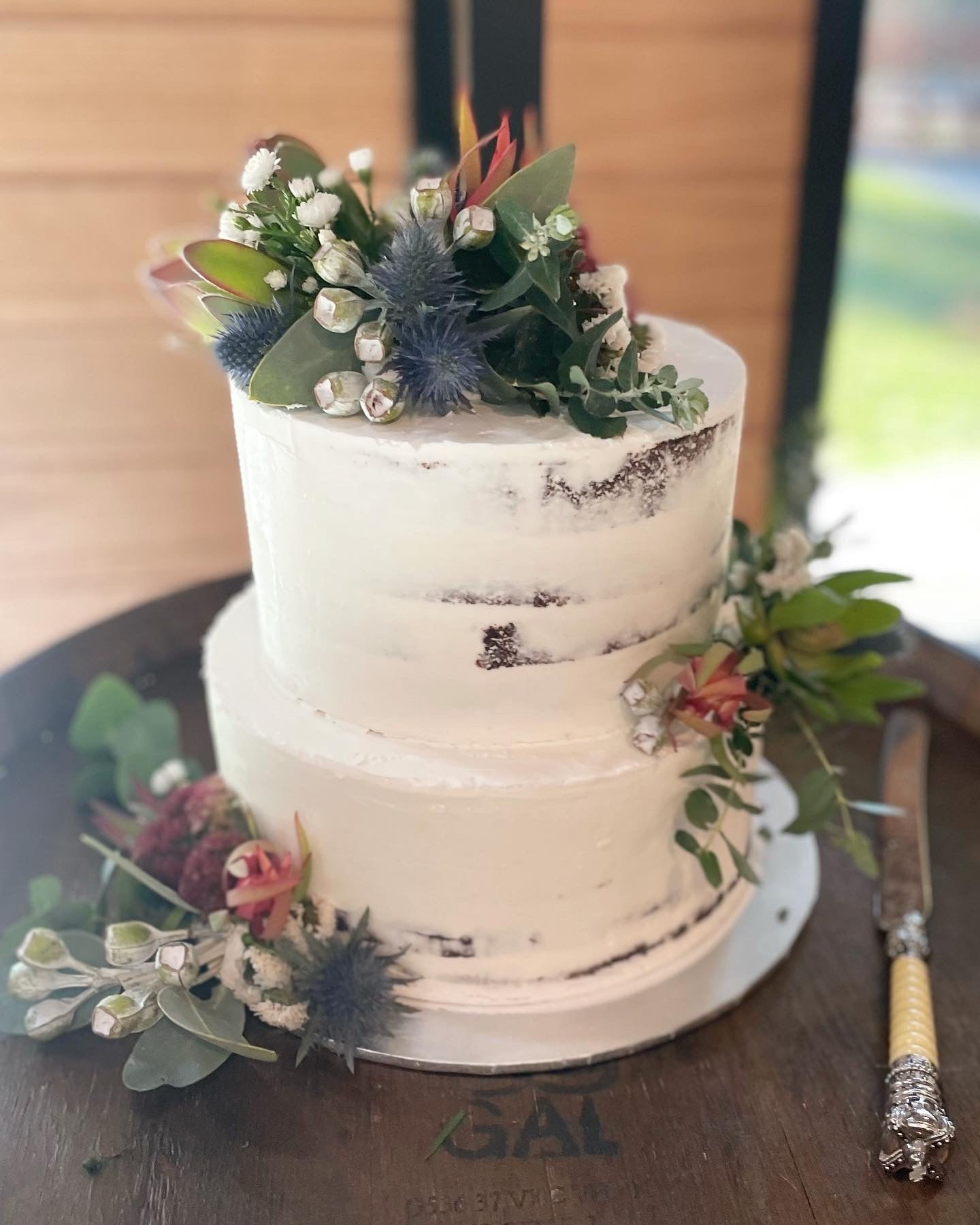 2 Tier Semi Naked Cake With Native Flowers Regnier Cakes 