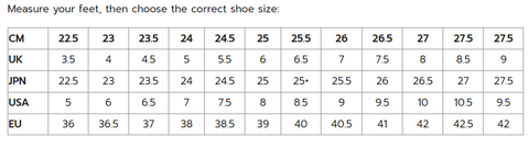 Babolat Women's Shoes Size Guide