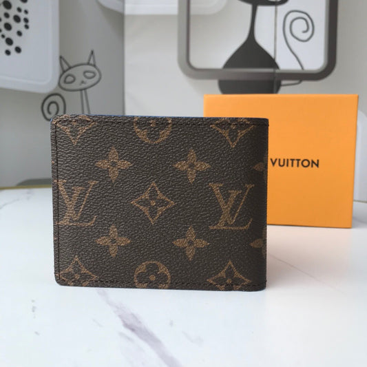 Louis Vuitton LV x NBA Brown Monogram Red White Blue Logo Bifold