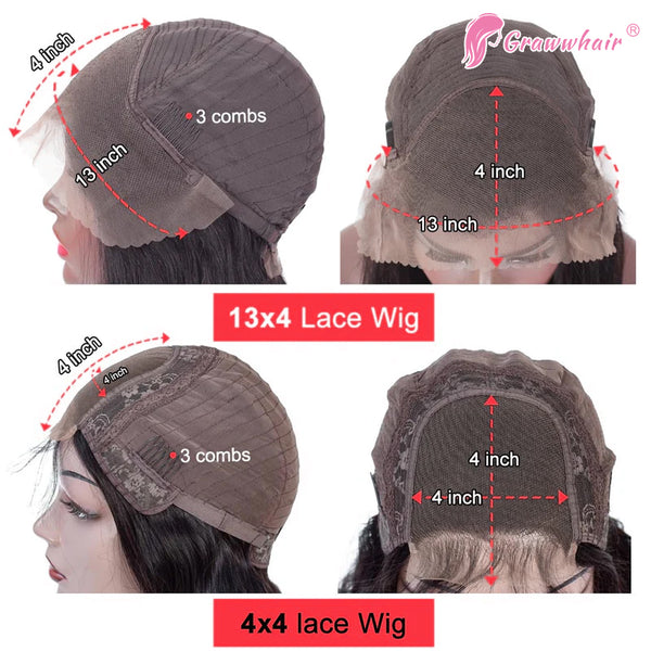 Grawwhair wig Shop, 13x4 Lace Wig, 4x4 Closed Lace Wig
