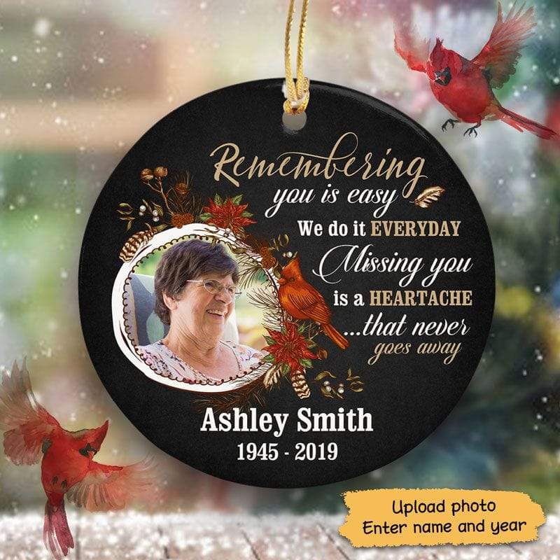 Missing You Is A Heartache Personalized Memorial Circle Ornament ...