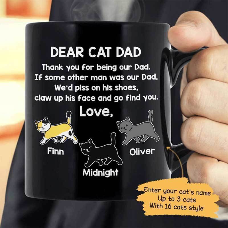 Dear Cat Dad Personalized Cat Dad Coffee Mug Trendingcustom™️ 8690