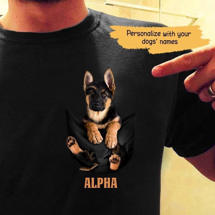 german shepherd pocket shirt