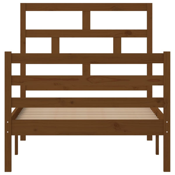 Bed Frame Honey Brown Solid Wood Pine 90x200 cm 3