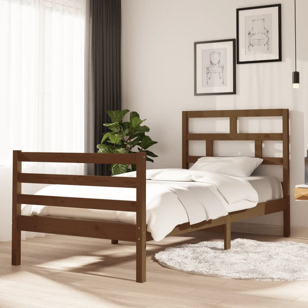 Bed Frame Honey Brown Solid Wood Pine 90x200 cm 0