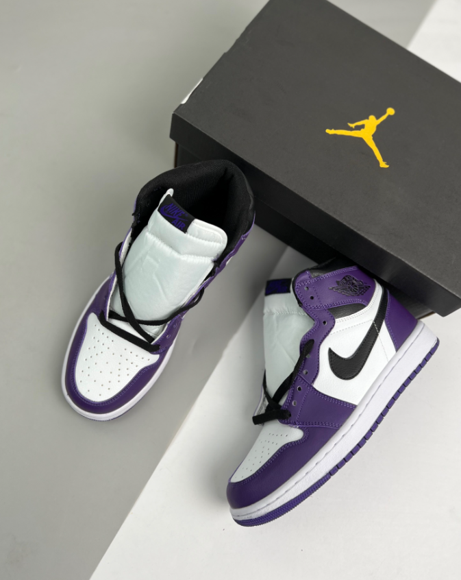 Nike Air Jordan 1Court Purple High-Top Basketball Sneakers Casua