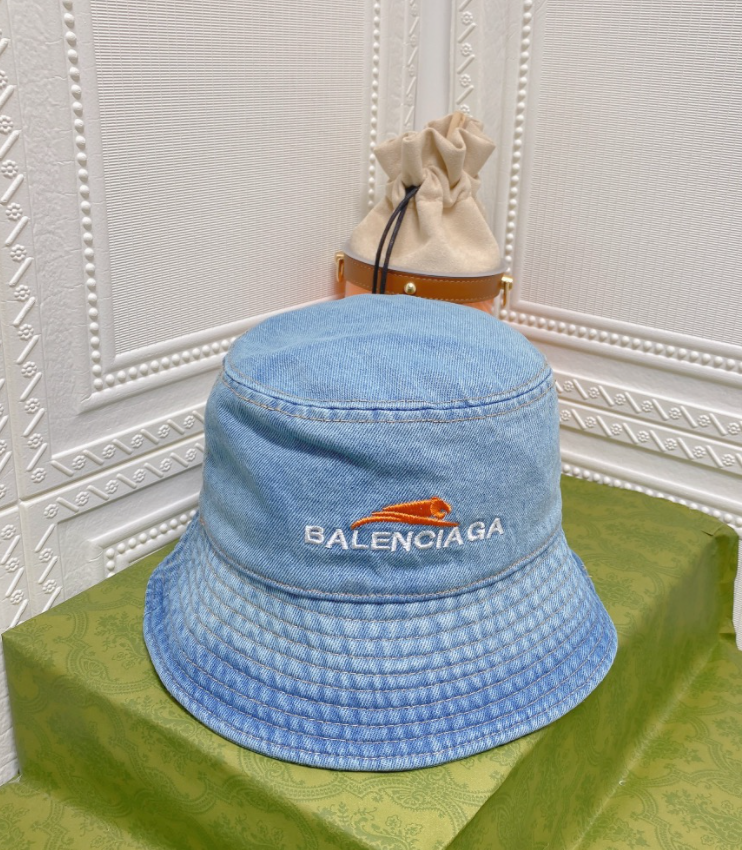 Balenciaga's new washed embroidered logo bucket hat soft and