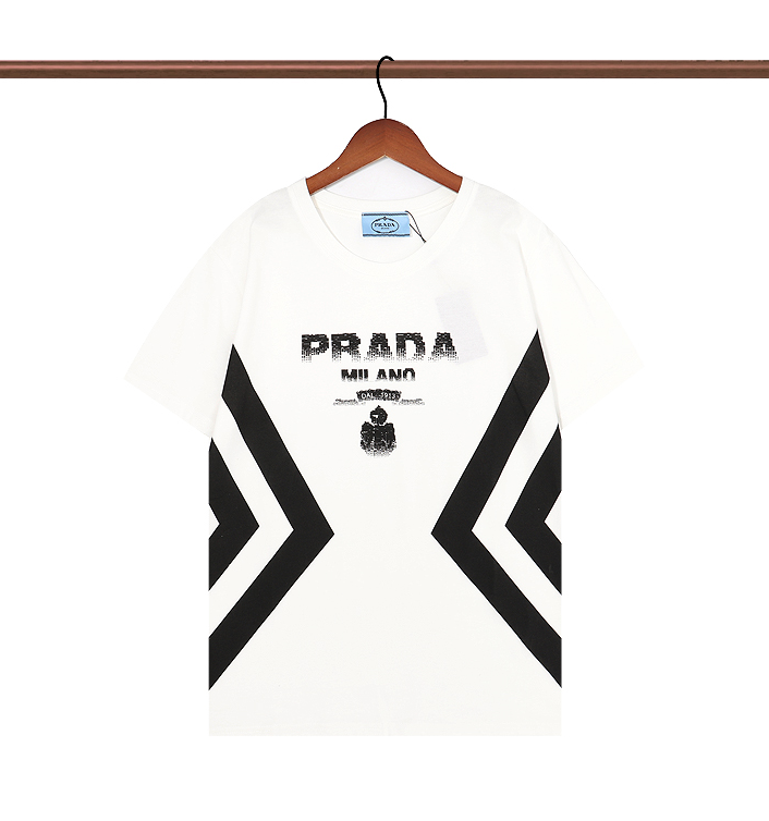 Prada Short Sleeve Summer New Round Neck Pullover Print Top Simple Loose Casual T-Shirt