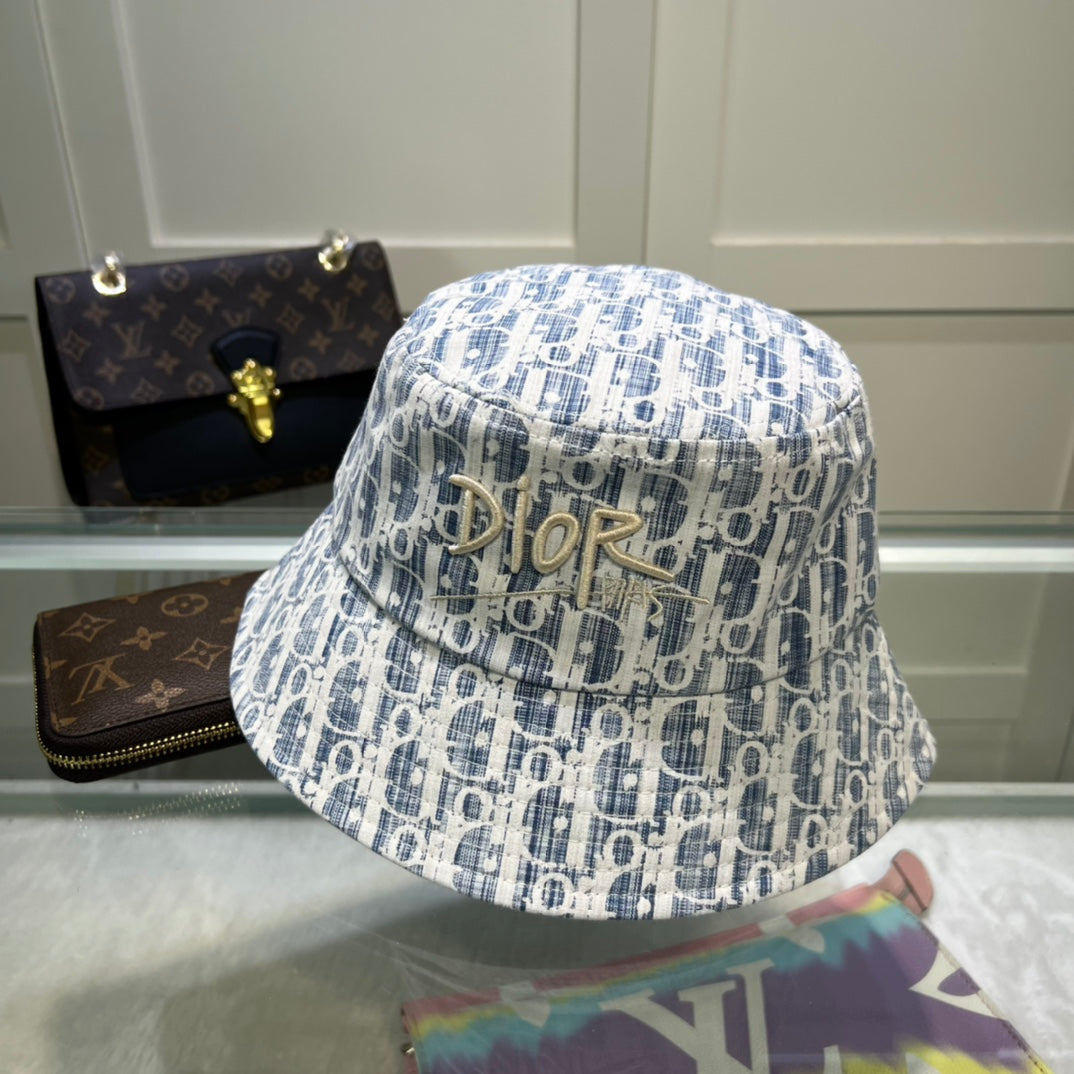 Dior hat new women's fisherman hat holiday beach sun hat