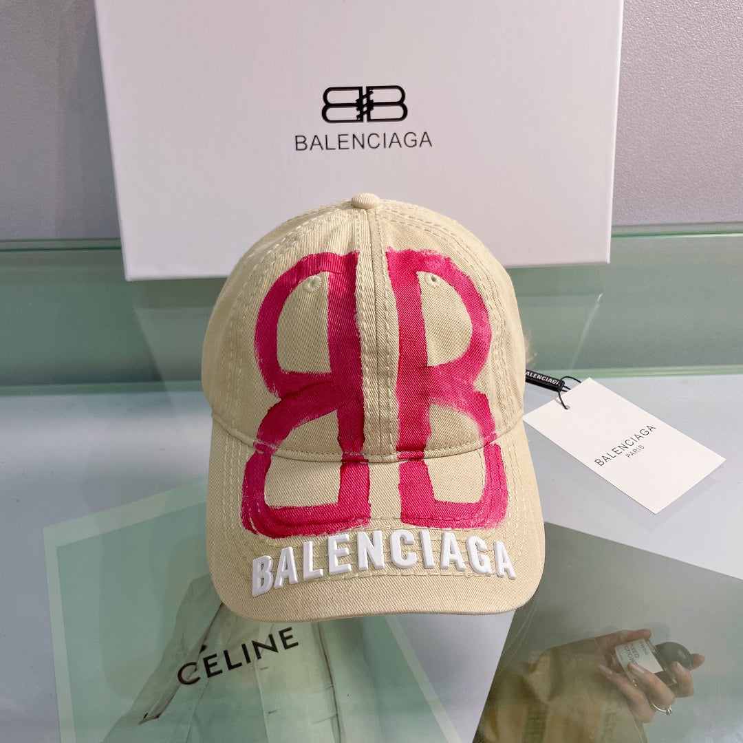 Balenciaga Cap New all-match couple double B graffiti logo peake