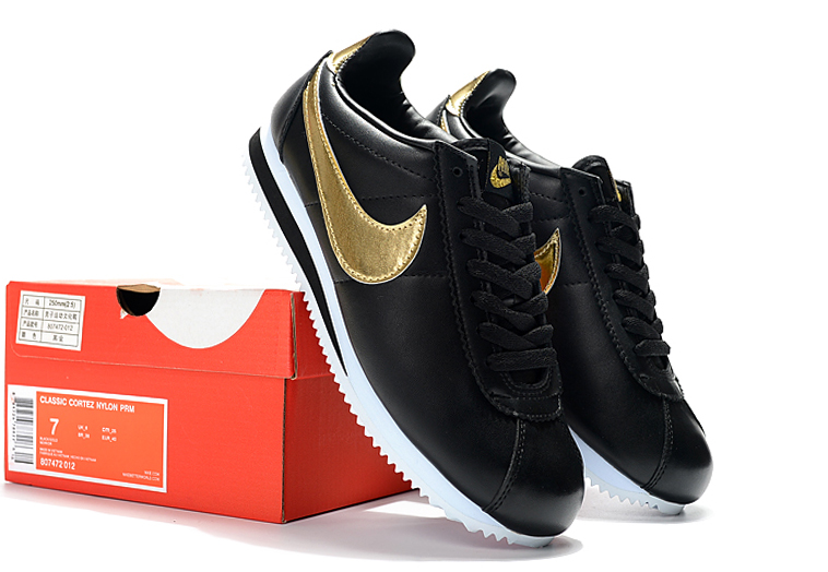 Nike Forrest Gump Black Gold New Leather Sneakers Trend Versatil
