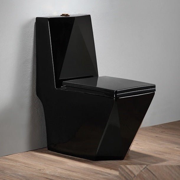 InArt Dual-Flush Siphon Flushing Elongated One-Piece Toilet (Seat Included) Rough-In Size: 12'' Black Diamond Shape