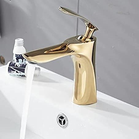 InArt Bathroom Single Lever Hole Basin Mixer Pillar Tap Brass High Nec