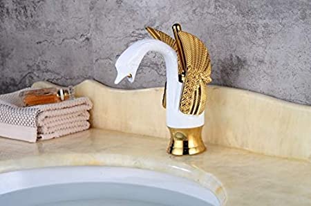 InArt Bathroom Single Lever Hole Basin Mixer Pillar Tap Brass High Nec