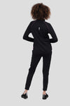 Fleece Stretchable Fitness Track Suit (Black Mauve) - Women