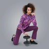 Stretchable Printed Training Jacket (Purple) - Women