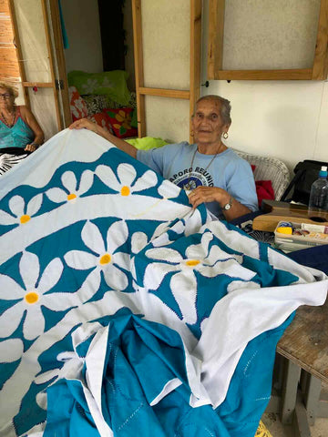 Tivaivai quilts made by Aunties at Punanga Nui Markets
