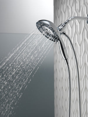 Universal Showering 1.75 gpm 5-Setting Round 2 in 1 Showerhead in Lumicoat Chrome