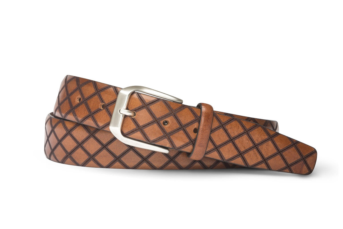 Brown Braided Belt in Calf Leather