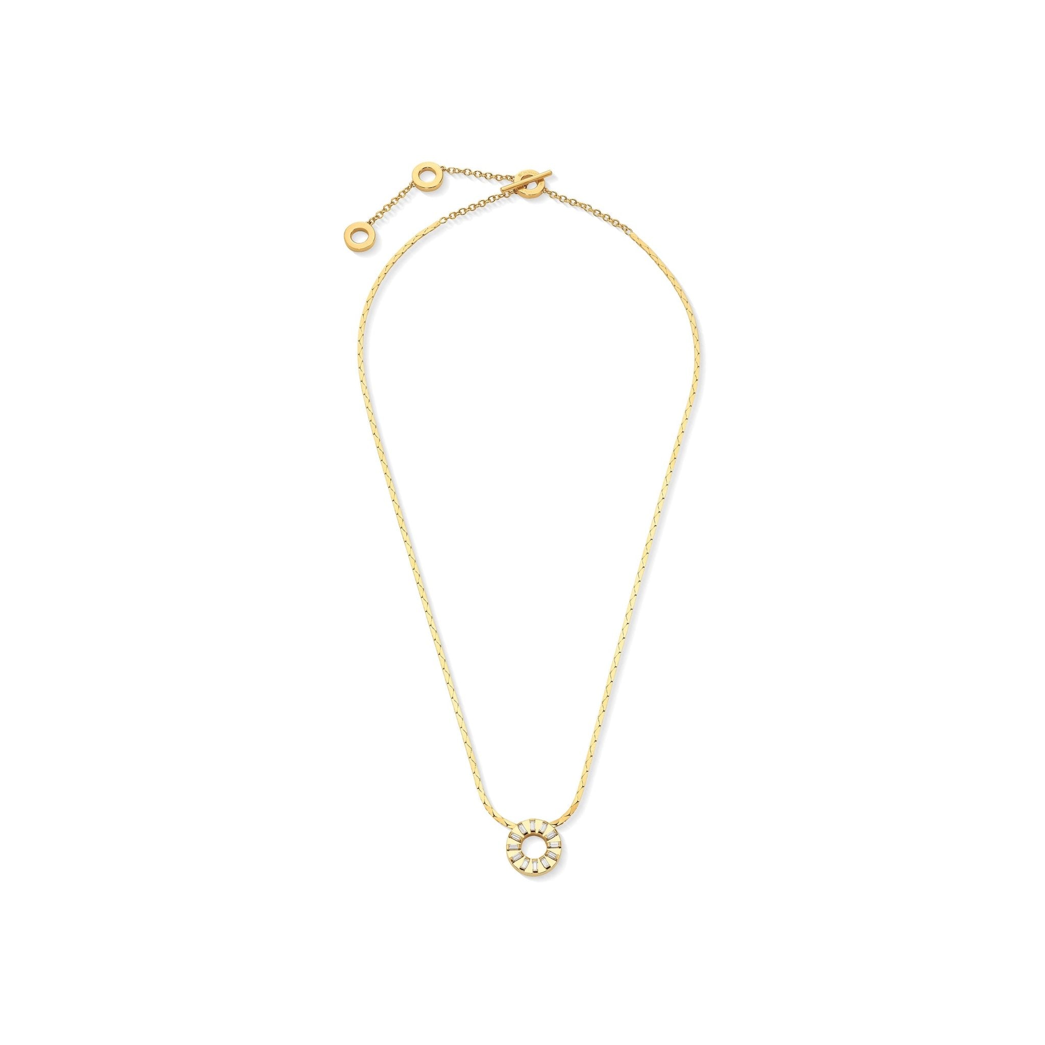 14K Yellow Gold Mini Clover Pendant Necklace， 16 To 18 Adjustable