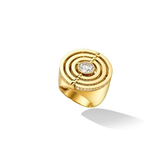 18K Yellow Gold Reflections Diamond Cocktail Ring | Cadar 6.25