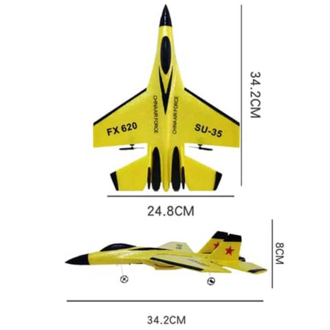 Avião Controle Remoto SU-35 Flexível e À Prova D'água - Alcance de