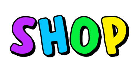 Colorful moving letters saying "Shop" gif - The Call of the Craft