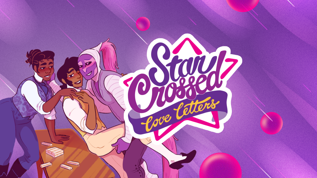 Star Crossed: Love Letters logo and illustration of three lovers