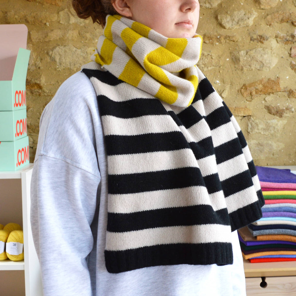 nknit マフラー mix stripe big KNIT scarf