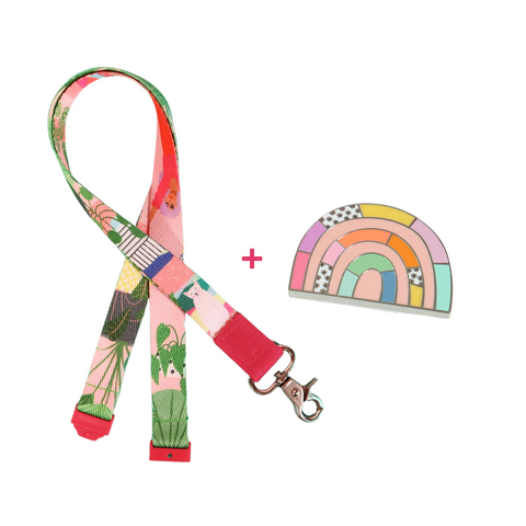 RO Brook Gossen Rainbow Pin + Plant Joy Lanyard