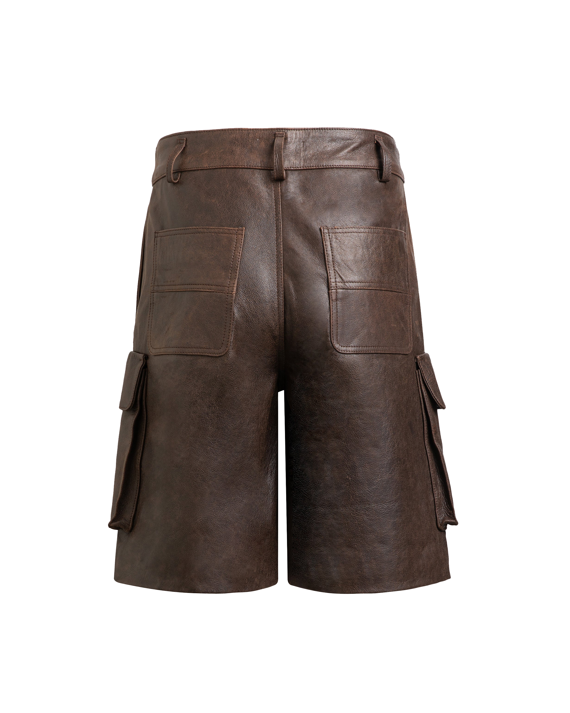 FOUND | Dusk Distressed Genuine Leather Cargo Shorts | Shor…