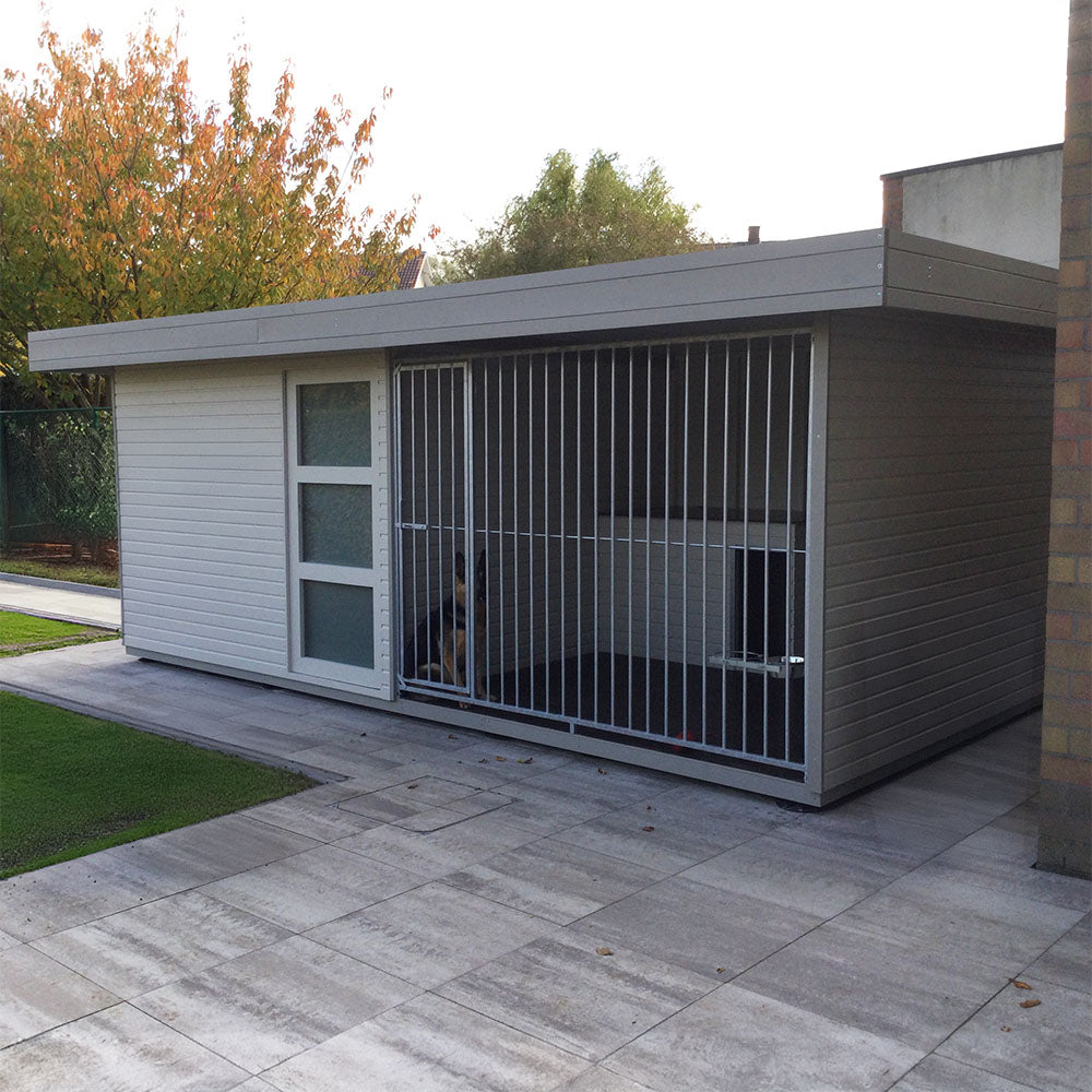 Hondenhut combinatie tuinhuis en kennel met ingebouwd