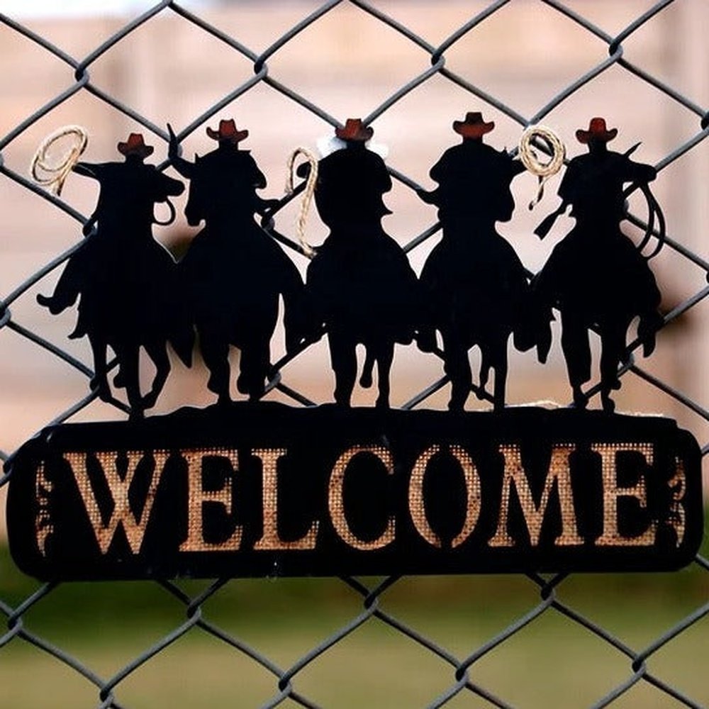 3D Rustic Rodeo Welcome Board Wooden