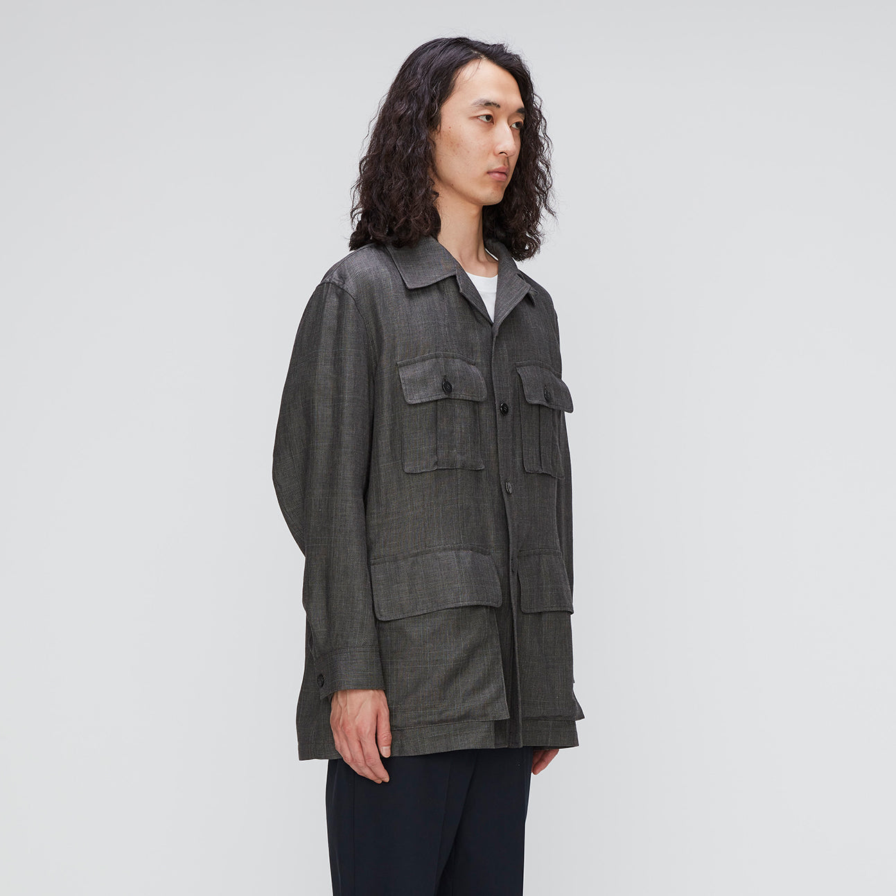 ECサイト Cale カル WOOL LINEN SILK SAFARI JACKET redcrca14.cultura