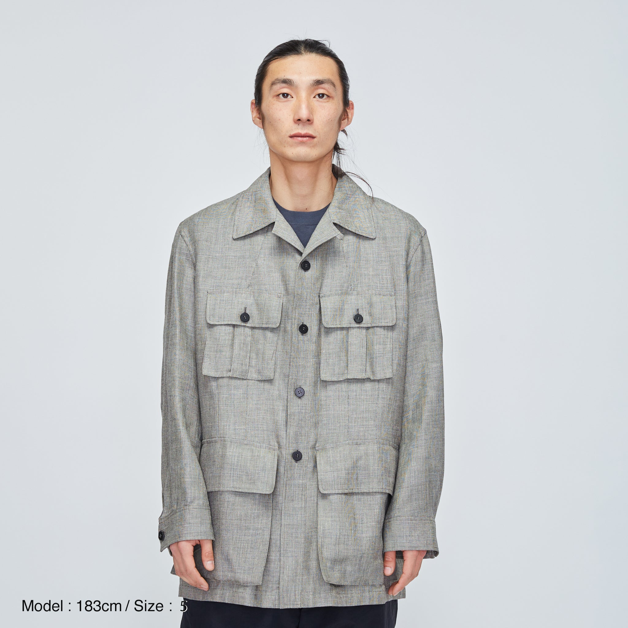 Cale】SAFARI JACKET / LIGHT GRAY – ALIGN