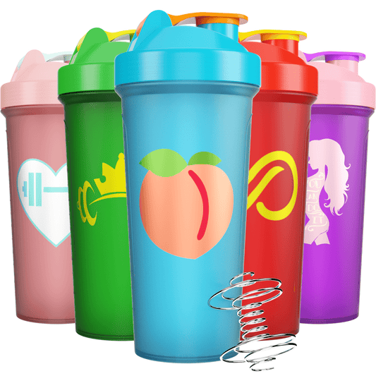 JEELA SPORTS 5 PACK Protein Shaker Bottles for Protein Mixes -24 OZ-  Dishwasher Safe Shaker Cups for Protein Shakes - Shaker Cup for Blender  Protein Shaker Bottle for Shakes Protein Shake Blender