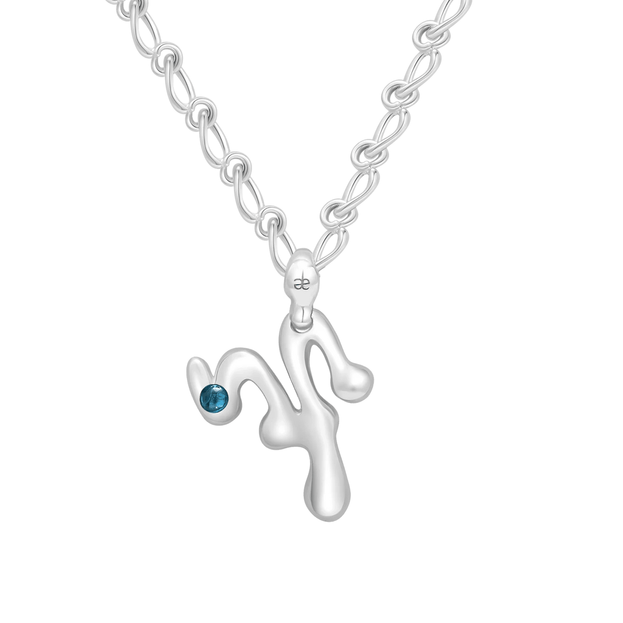 Aquarius Gemstone Pendant on Eclipse Necklace - Graedance