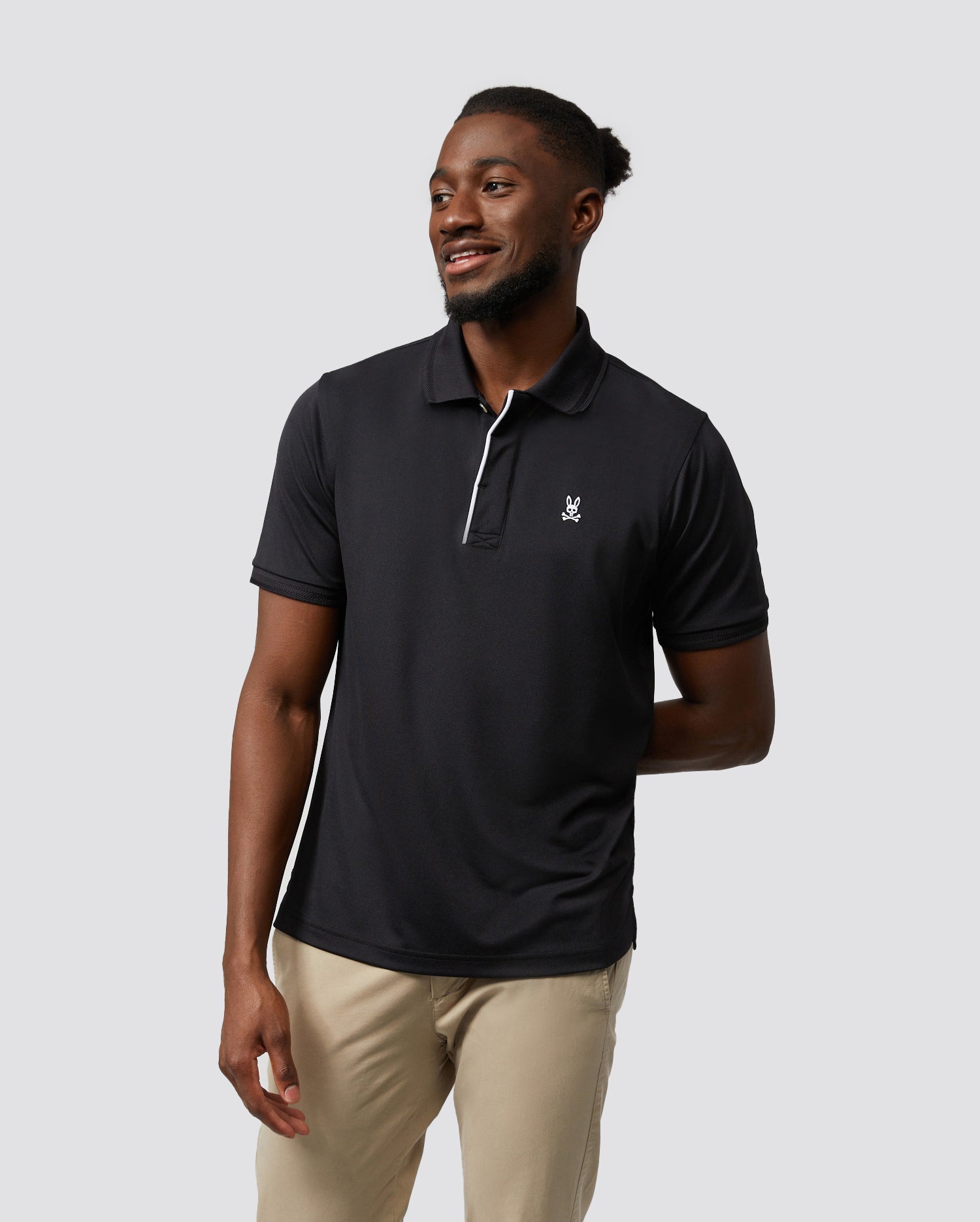 all black polo shirt