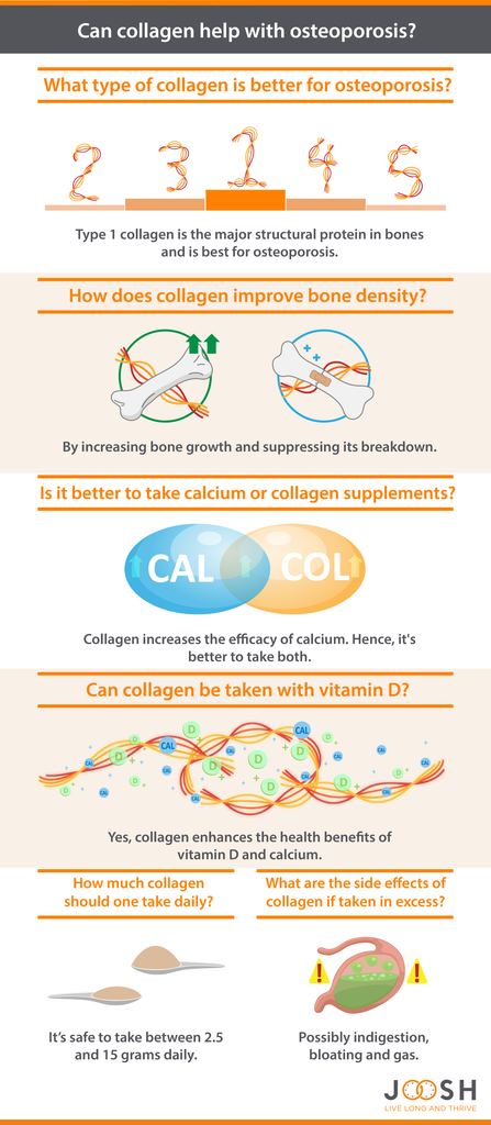 Infographic on the collagen type for osteoporosis
