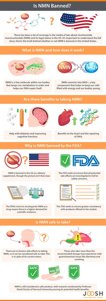 Infographic explaining the ban of NMN