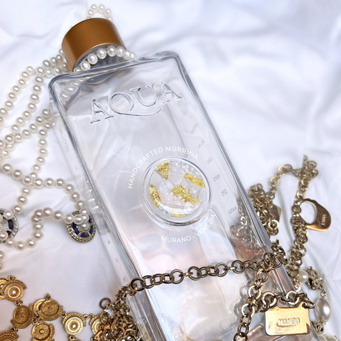 bottiglia Murrina di Murano - White & Gold 24Kt - My AQUA Bottle