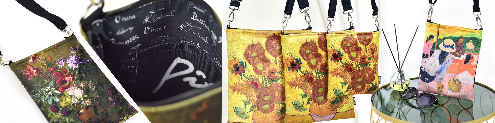 Pitex shoulder bags accessories with famous van gogh paintings designs