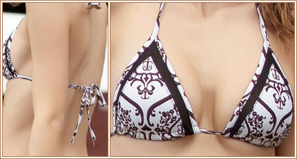 Mesh Insert Triangle Bikini Top