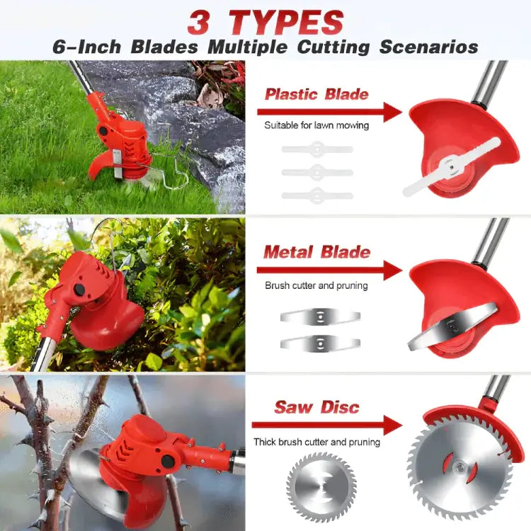 24V Powerful Electric Cordless Grass Trimmer Edger with 2 batteries