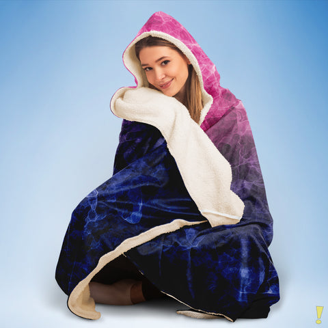 Bisexual Pride Energy Ripple Hooded Blanket