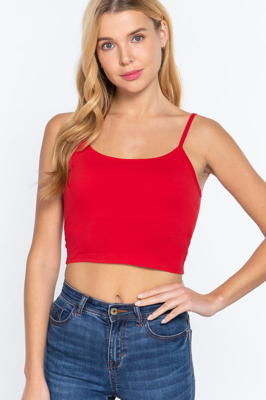 Round Neck W/removable Bra Cup Cotton Spandex Bra Top – Kittylicious  Boutique