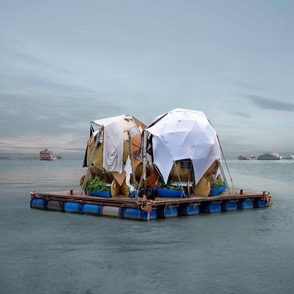 Flock House, 2012, a series of permanent and temporary portable structures people inhabited by Mary Mattingly