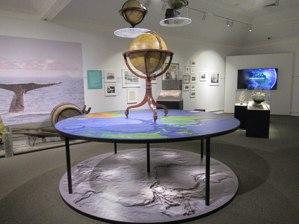 Mary Mattingly at the Mystic Seaport Museum for Open Ocean, globes